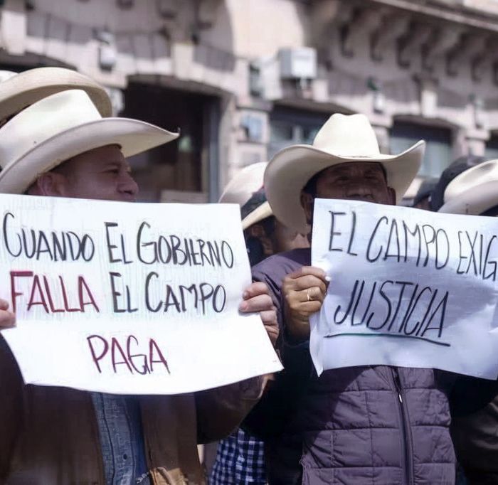 Productores de frijol mantienen plantón afuera del Palacio de Gobierno de Zacatecas por fallas en acopio