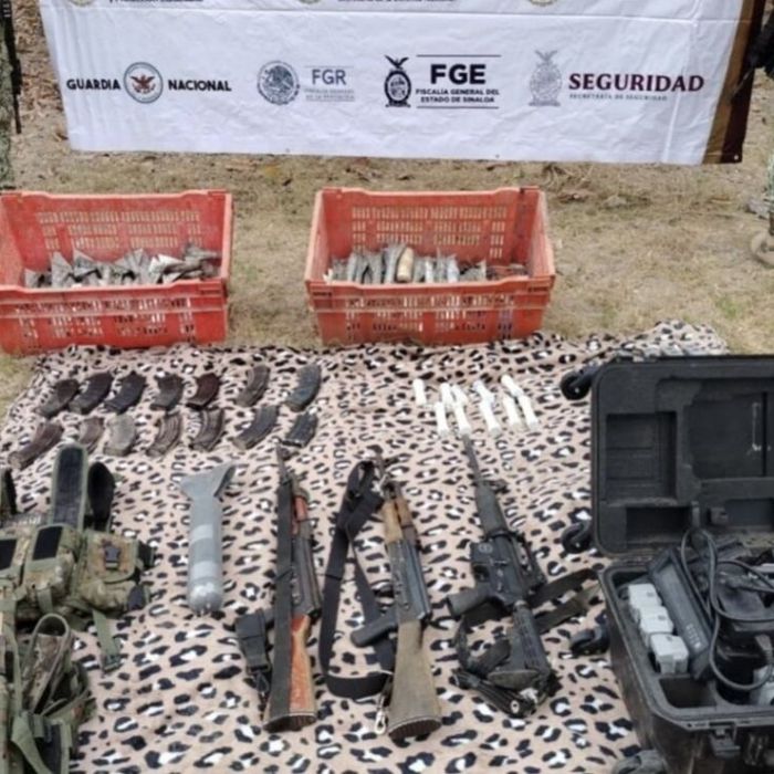 Localizan campamento clandestino con 120 explosivos tras agresión a la Guardia Nacional en Escuinapa, Sinaloa