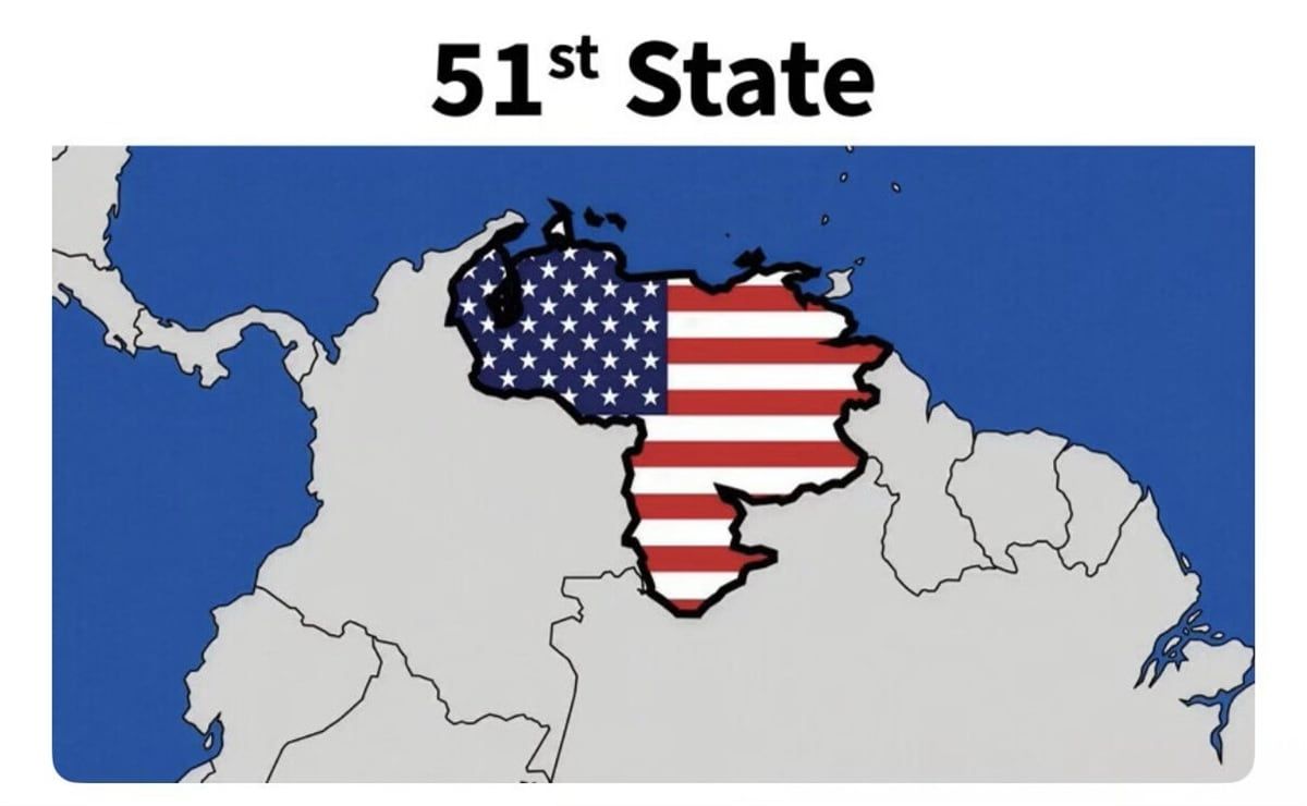 Trump muestra a Venezuela como el estado 51 y dice que aún no está lista para elecciones